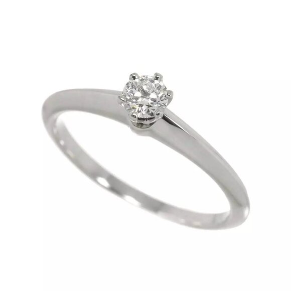 TIFFANY CO. Diamond 0.21ct Ring Platinum Size6.25-6.5